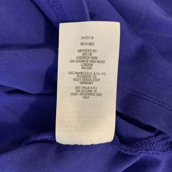 Isaac Mizrahi Live Womens 2X Open Front Cardigan Built In Cami Tank Cotton Blue - Picture 7 of 11